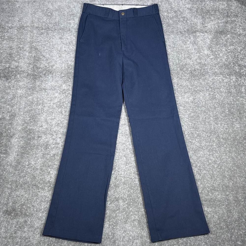 VTG Sears Perma Prest Pants Men's 29x31 Blue Straight Workwear Style Works Teens